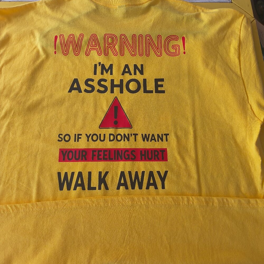 Custom-made, unisex yellow short-sleeve novelty T-shirt